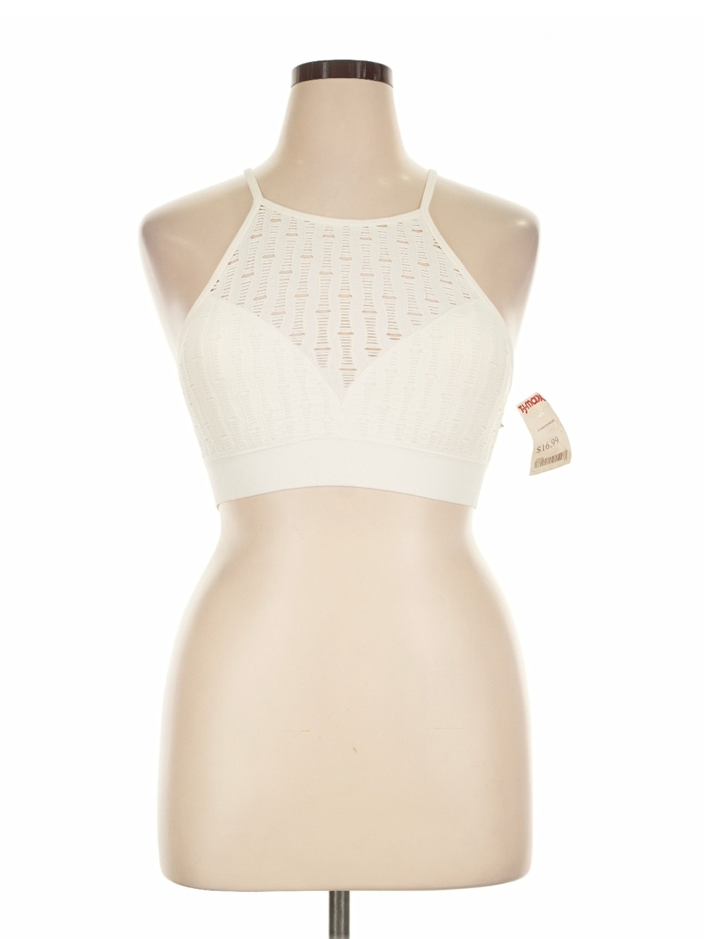 90 Degree By Reflex Cream High-Neck Lace Bralette Size XL